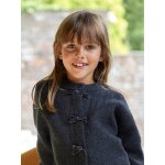 Gilet fille noeuds en velours anthracite