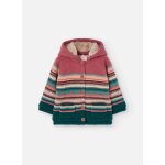 Gilet fille � rayures multicolores rouge