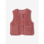 Gilet fille sans manches en sherpa blush