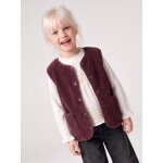 Gilet fille sans manches en sherpa prune