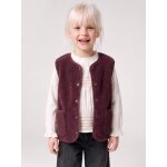 Gilet fille sans manches en sherpa prune