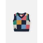 Gilet fille tricot bleu
