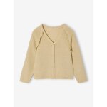 Gilet fille � volants c�r�monie beige dor�