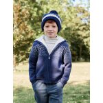 Gilet garon  capuche doubl sherpa marine