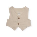Gilet gar�on en tissu uni avec fermeture � boutons beige