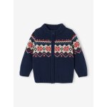 Gilet jacquard zippé bébé marine Gilet jacquard zippé bébé marine