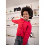 Gilet loose en maille mousseuse fille rouge