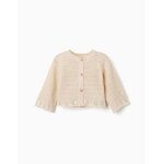 Gilet en maille avec d�tails ajour�s beige clair