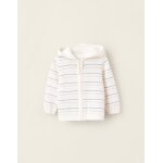 Gilet en maille avec capuche blanc