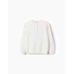 Gilet en maille � col rond blanc