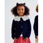 Gilet en maille  col rond bleu fonc