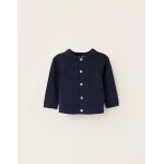 Gilet en maille en coton bleu fonc
