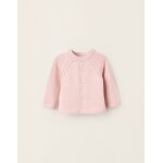 Gilet en maille en coton rose clair