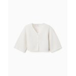 Gilet en maille avec des d�tails festonn�s blanc