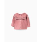 Gilet en maille avec motif jacquard rose