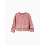 Gilet en maille avec motif jacquard rose