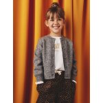 Gilet en maille mousseuse fille gris chiné Gilet en maille mousseuse fille gris chiné