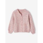 Gilet en maille mousseuse fille rose chin