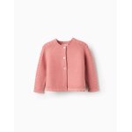 Gilet en maille avec dtails torsads rose