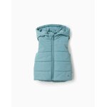 Gilet matelassé avec capuche bleu clair Gilet matelassé avec capuche bleu clair