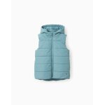 Gilet matelassé avec capuche bleu clair Gilet matelassé avec capuche bleu clair