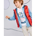 Gilet matelass avec capuche rouge