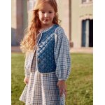 Gilet matelass� en coton � motif floral bleu