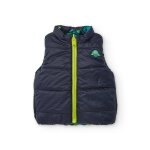Gilet matelass pour garon avec fermeture contrastante et dtail fuse noir