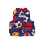 Gilet matelass pour garon avec imprim sportif multicolore bleu marine