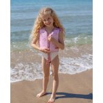 Gilet natation enfant neoprene et epe rose fleurs