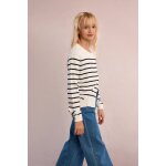 Gilet ray� �cru / bleu marine