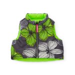 Gilet rversible pour fille avec fleurs imprimes collection love flowers gris