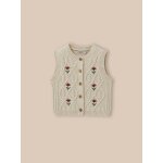 Gilet sans manches brod fille laine rws ecru chine