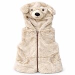 Gilet sans manches enfant pilou pilou � capuche beige