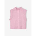 Gilet sans manches fille boutonn� devant lilas