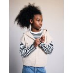 Gilet sans manches fille � capuche zipp� beige