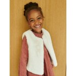 Gilet sans manches fille fausse fourrure blanc clair uni