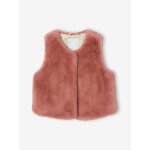 Gilet sans manches fille fausse fourrure blush