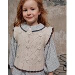 Gilet sans manches en maille � d�tails en crochet b&s beige clair