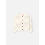 Gilet en tricot ajour avec fermeture boutons blanc