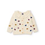 Gilet en tricot pour b�b� avec imprim� floral blanc