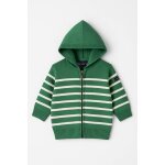 Gilet zipp� � capuche en coton et laine b�b� amazone / nature