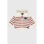 Gilet zipp� � capuche en coton et laine b�b� nature / sequoia