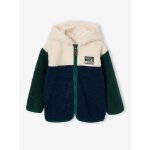 Gilet zipp� � capuche gar�on vert sapin