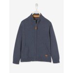 Gilet zippé col montant personnalisable garçon bleu chiné Gilet zippé col montant personnalisable garçon bleu chiné