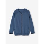 Gilet zipp style teddy personnalisable garon bleu gris