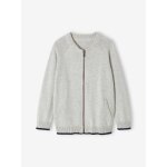 Gilet zipp style teddy personnalisable garon gris chin