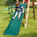 Glissi�re toboggan double vague pour portiques � plateformes h90 cm vert