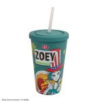 Gobelet enfant paille r�utilisable - zoey hamburger - kpop demon hunters vert