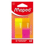 Gommes neon bi couleurs neon
